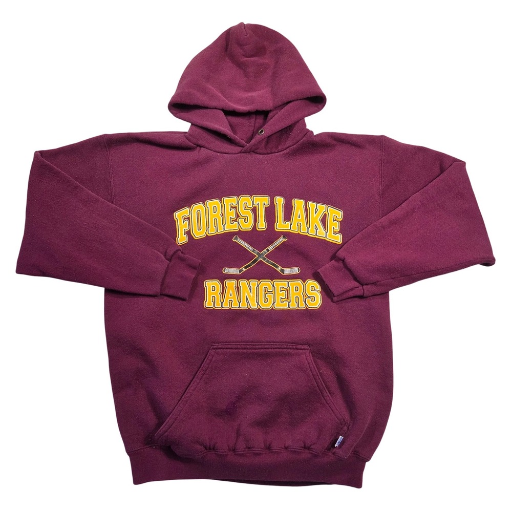 Vintage Discus‎ Athletic Forest Lake Rangers Maroon Hoodie Mens M USA Made Retro